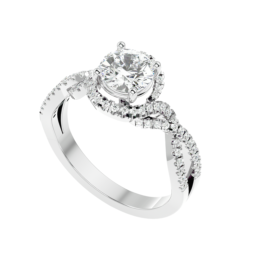 Twirl 1.155ct Oval Moissanite Halo Ring for women by Cutiefy