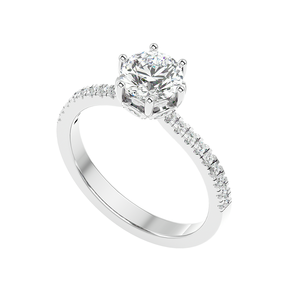 Classique 1.28ct Round Moissanite Engagement Ring for women by Cutiefy