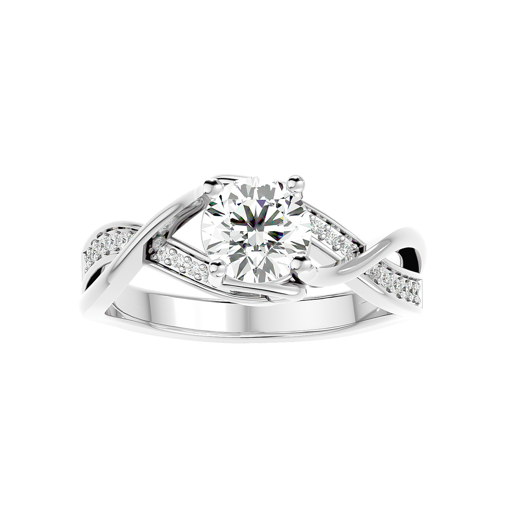 Interwoven 1.108ct Round Moissanite Engagement Ring for women by Cutiefy