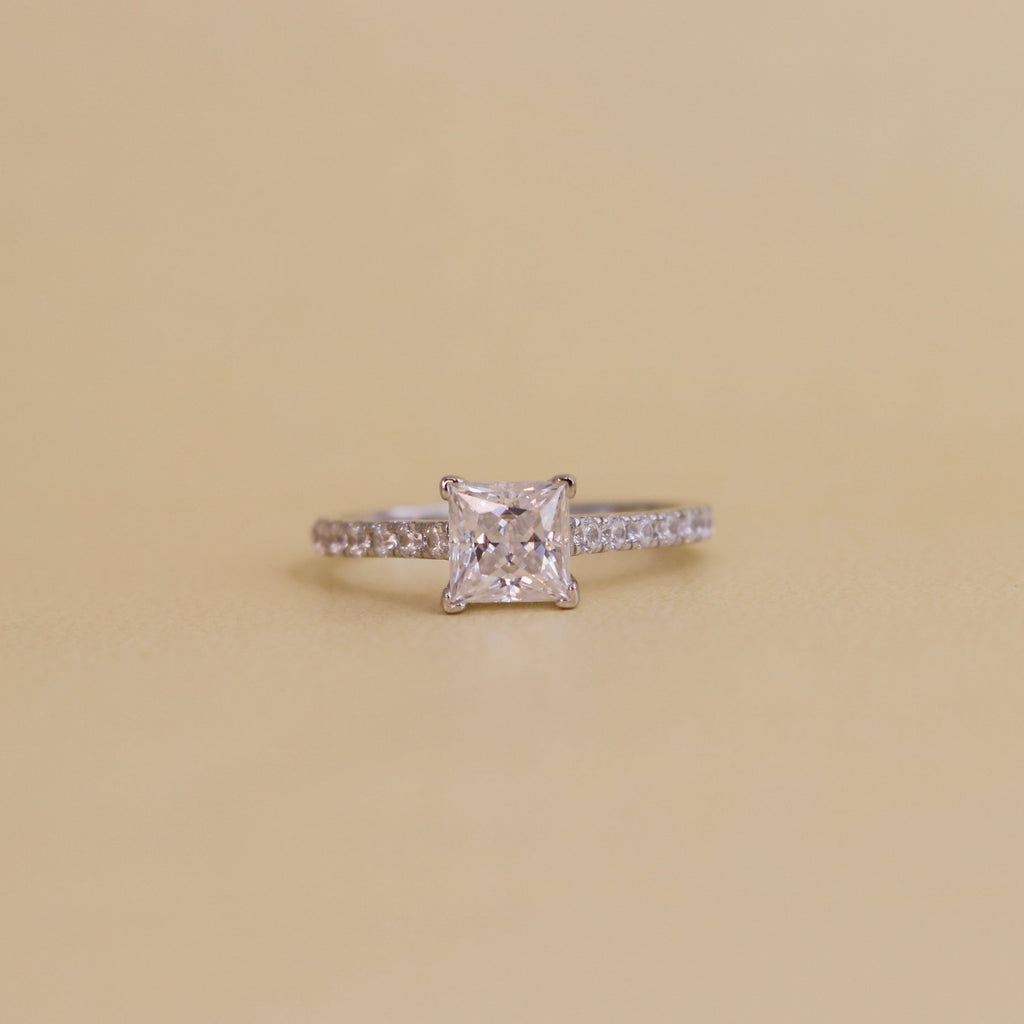 Charming princess cut moissanite engagement ring for women Cutiefy