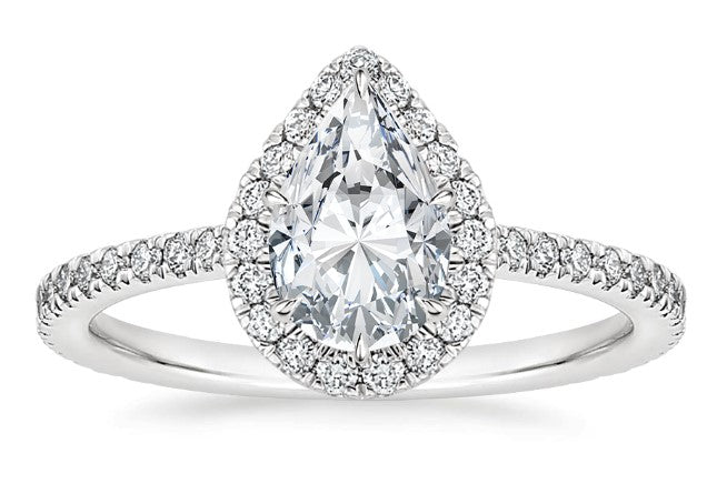 Astral 1.26ct Pear Moissanite Halo Ring for women by Cutiefy