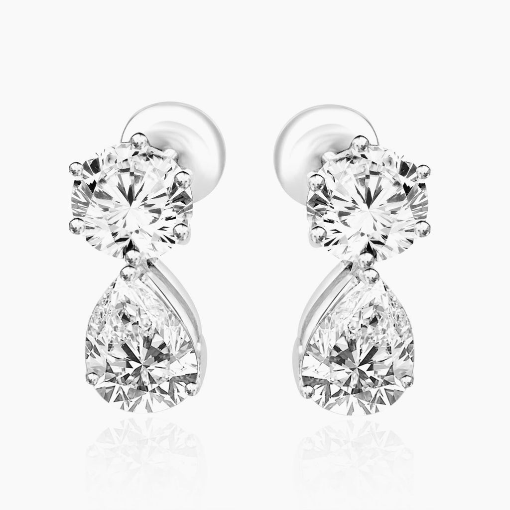 2.18ct Pear Moissanite Stud Earrings for women by Cutiefy