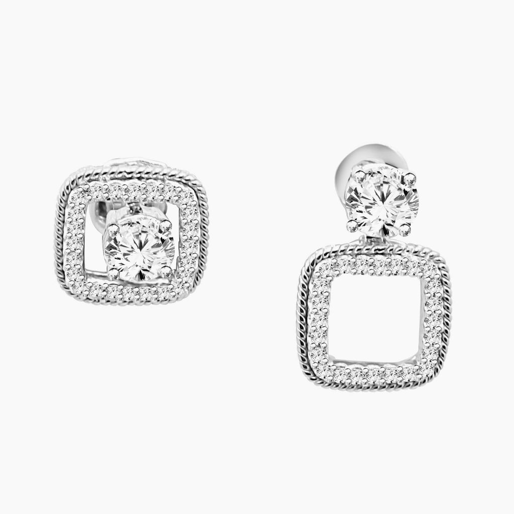 1.66ct Round Moissanite Halo Earrings for women by Cutiefy