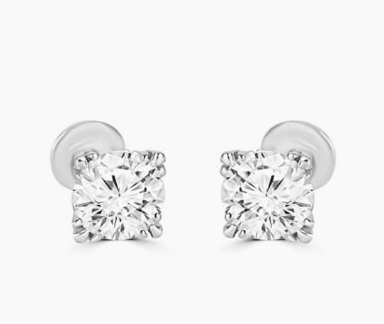 1.74ct Cushion Moissanite Stud Earrings for women by Cutiefy